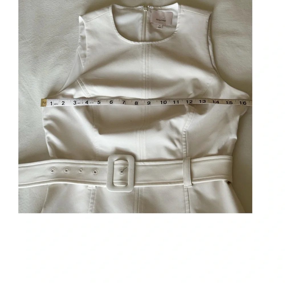 Cinq A Sept The Charolette Pleated Skirt Dress in Off White Size 4 - Picture 9 of 12